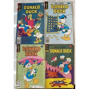 Donald Duck Comic Lot 4 Gold Key 1970s Bronze Age Disney #166 #174 #206 #211